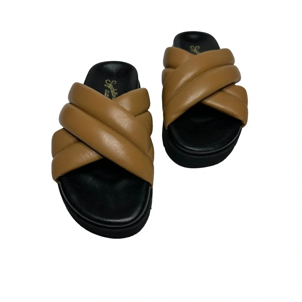 NEW Seychelles Driving Force Platform Sandal in Tan Leather 6